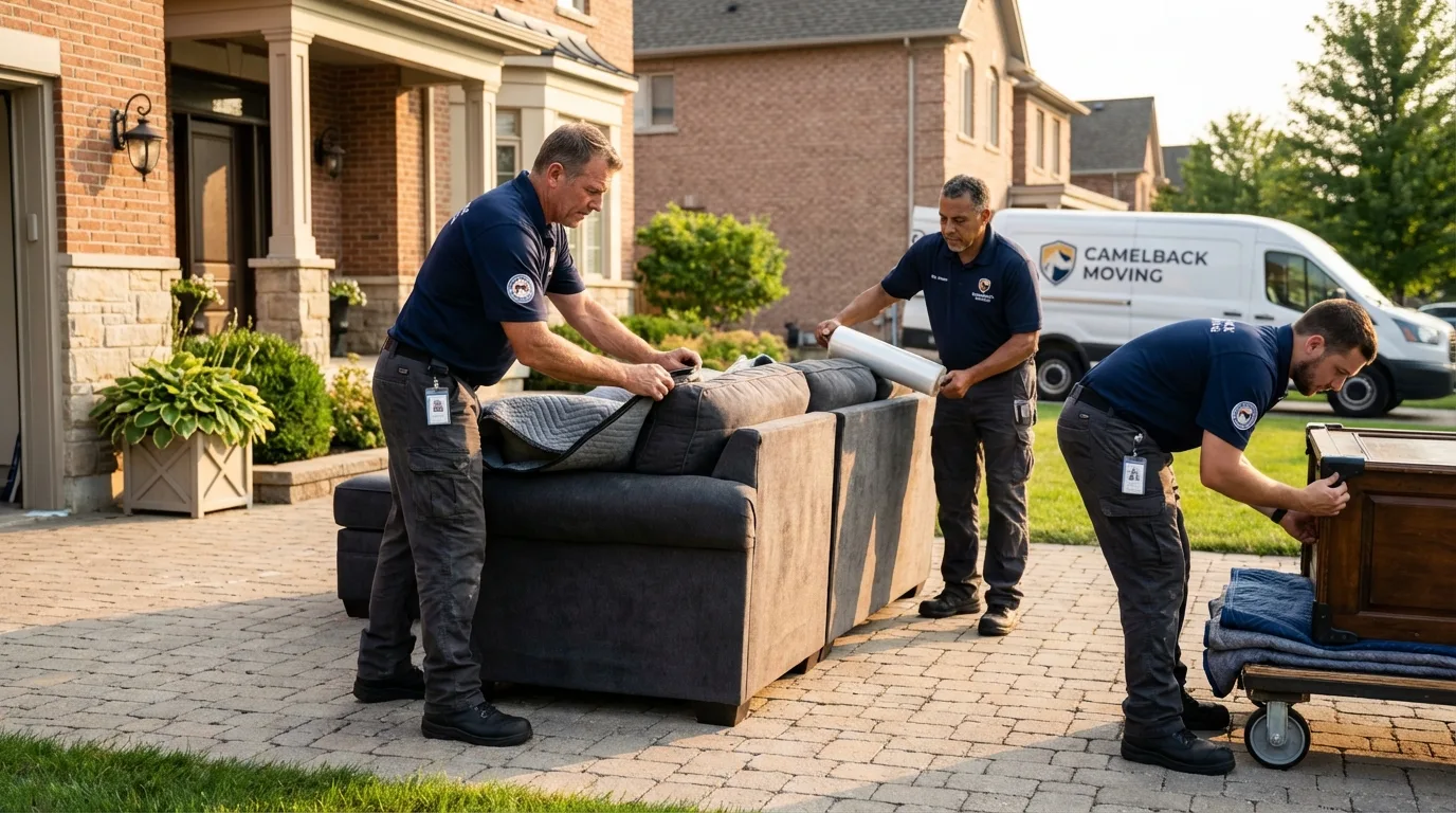 Large estate moving crew wrapping furniture in Winnfield, LA